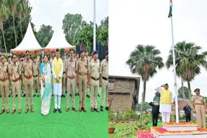 धामी ने स्वतंत्रता दिवस पर किया आवास में ध्वजारोहण