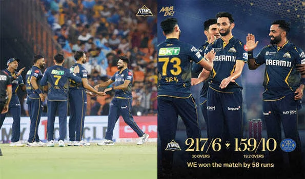 गुजरात टाइटंस ने राजस्थान रॉयल्स को 58 रनों से हराया