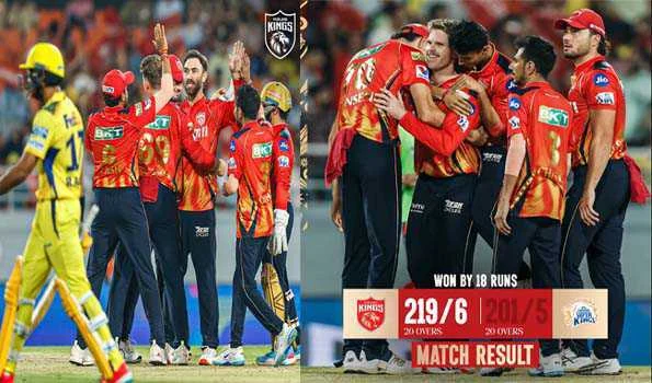 पंजाब किंग्स ने चेन्नई सुपर किंग्स को 18 रनों से हराया