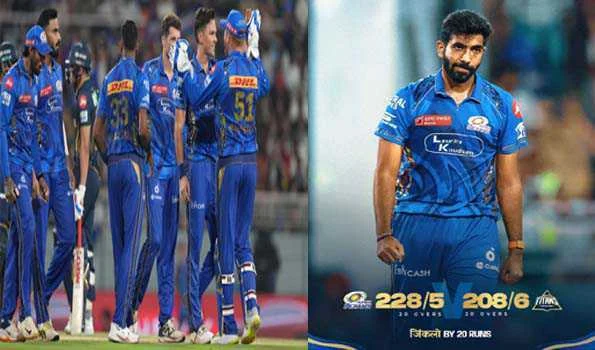 गुजरात टाइटंस को 20 रन हराकर मुंबई इंडियंस दूसरे क्वालिफायर में पहुंची