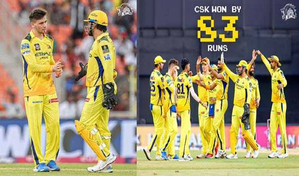 चेन्नई सुपर किंग्स ने गुजरात टाइटंस को 83 रनों से हराया