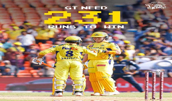 चेन्नई सुपर किंग्स ने दिया गुजरात टाइटंस को 231 रनों का लक्ष्य