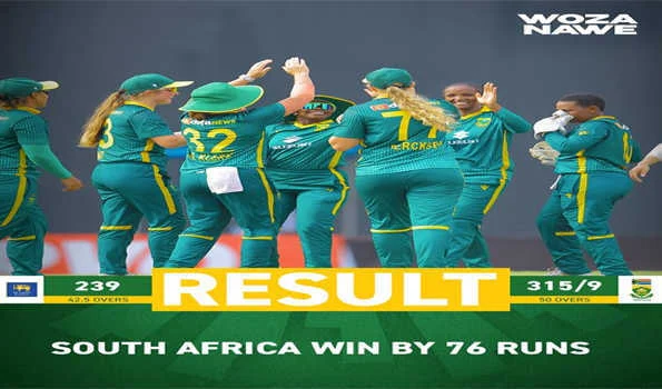 ट्राइऑन का हरफनमौला प्रदर्शन, दक्षिण अफ्रीका की महिला टीम ने श्रीलंका को 76 रनों से हराया