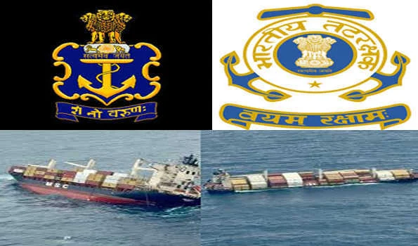 तटरक्षक बल और नौसेना ने लाइबेरियाई पोत पर सवार सभी 24 लोगाें को बचाया