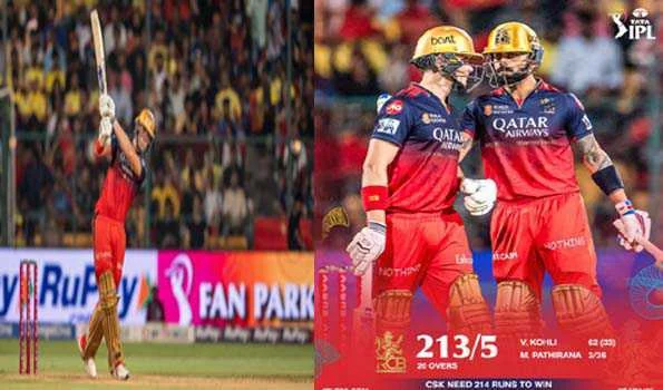 बेथेल और कोहली की मदद से आरसीबी ने चेन्नई को दिया 214 रन का लक्ष्य