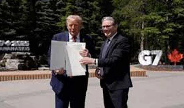 अमेरिका, ब्रिटेन ने जी-7 शिखर सम्मेलन में व्यापार समझौते पर हस्ताक्षर किए