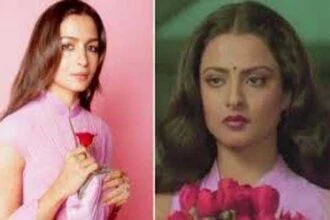 फिल्म ‘सिलसिला’ के रेखा वाले लुक में नजर आयी आलिया, चांदनी लुक से लूटी महफिल