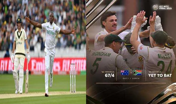 भोजनकाल तक दक्षिण अफ्रीका ने झटके ऑस्ट्रेलिया के चार विकेट