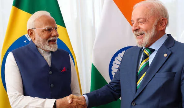 भारत-ब्राजील हर क्षेत्र में सहयोग सुदृढ़ कर द्विपक्षीय व्यापार को 20 अरब डॉलर पहुंचायेंगे: मोदी