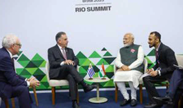 मोदी ने बोलीविया और उरुग्वे के राष्ट्रपतियों के साथ द्विपक्षीय बैठक की