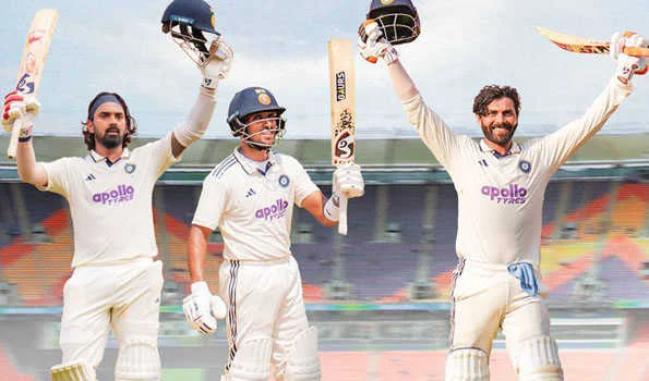 केएल राहुल, ध्रुव जुरेल और रवींद्र जडेजा के शतक से भारत का विशाल स्कोर